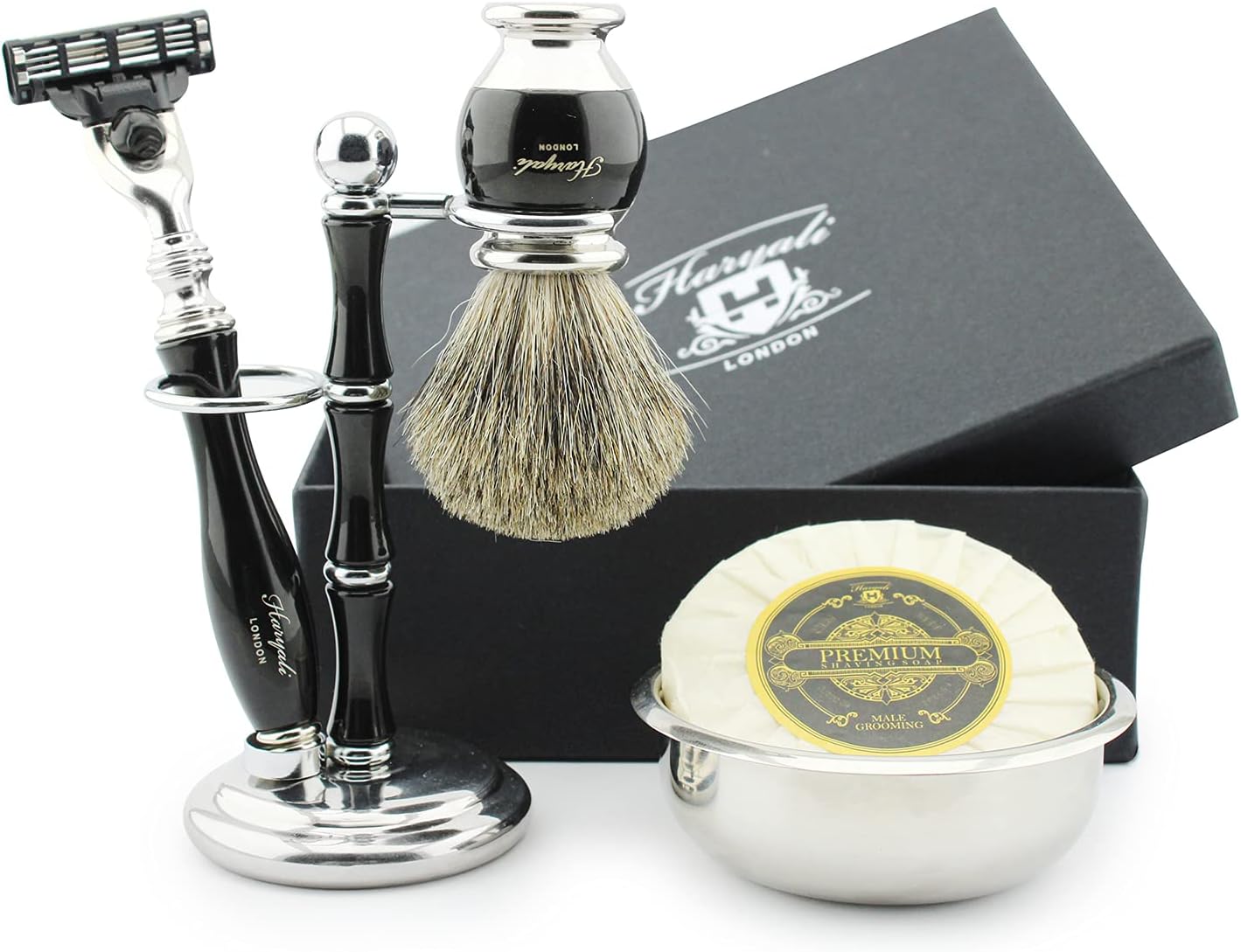 Rasur-Geschenk Set, Silver & Black