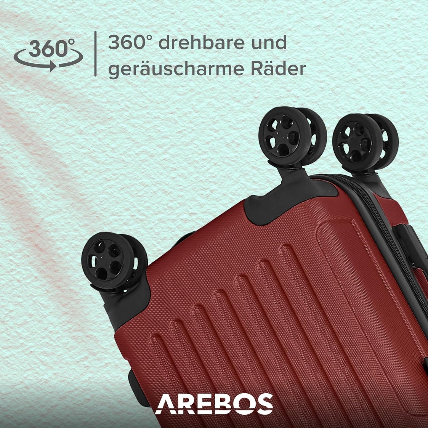 3-teiliges Hartschalenkofferset, Rot