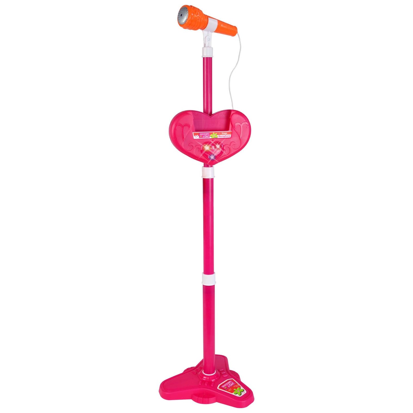 Kabelloses Bühnenmikrofon mit Sound- und Lichteffekten, 210x210x1000 mm Rosa