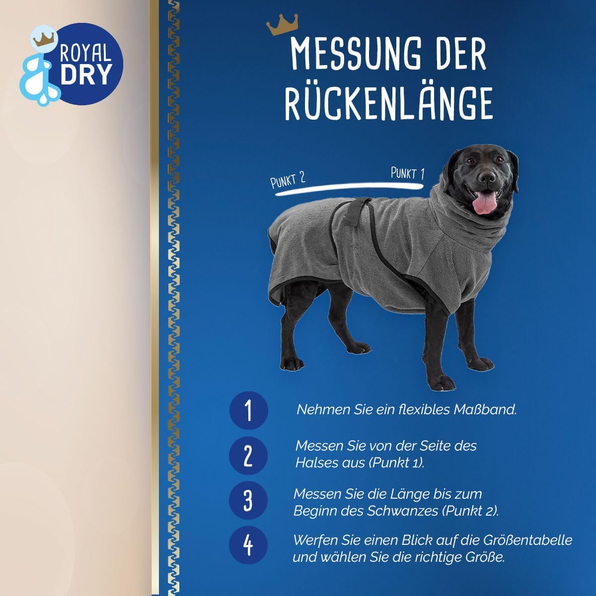 Schnelltrocknender Hundebademantel, XL