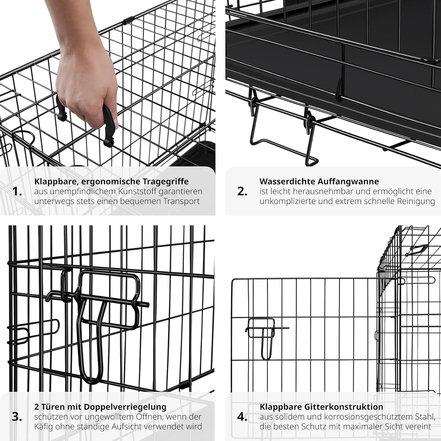 Faltbare Hundetransportbox, L 78 x B 48 x H 53 cm