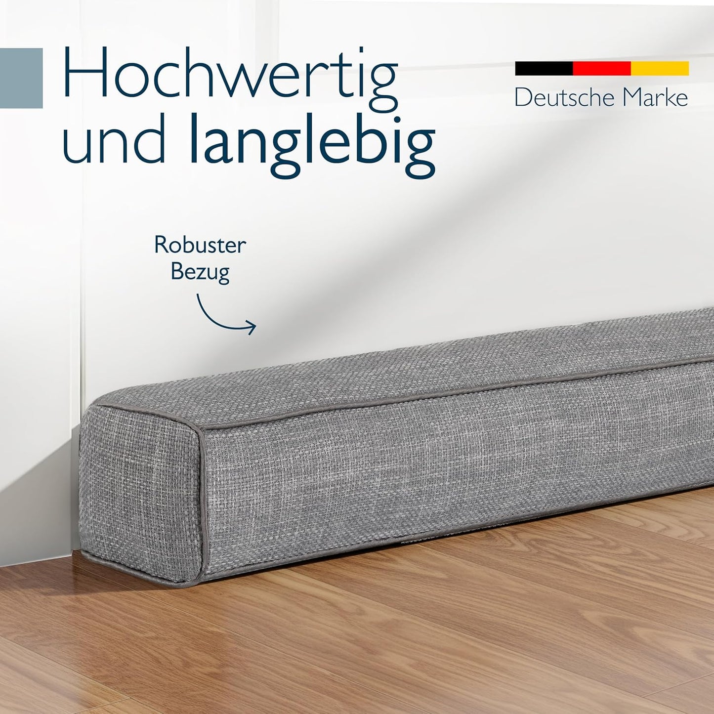 Zugluftstopper für Türen und Fenster, 90 cm, Grau 90 cm