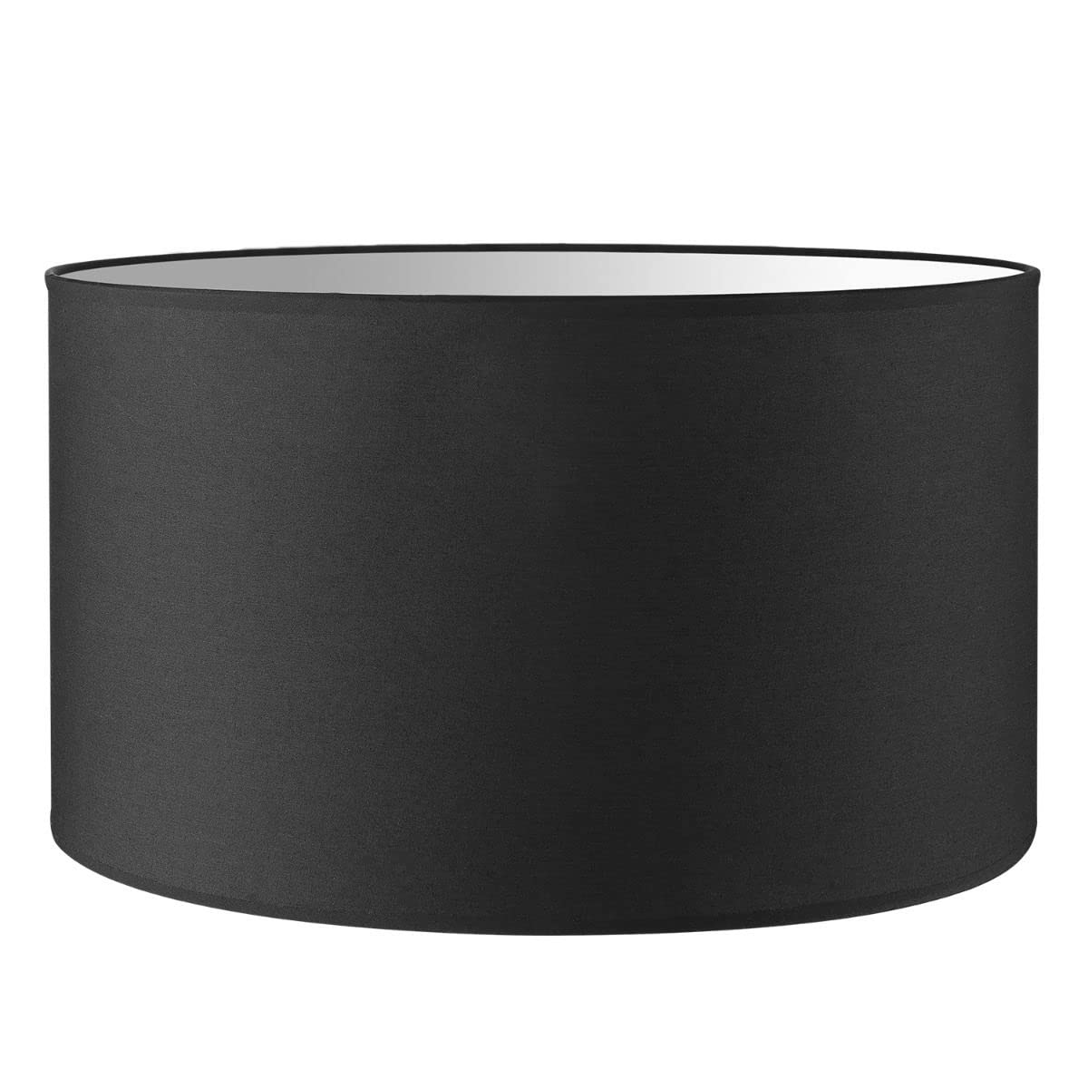 Moderner Lampenschirm Zylinder für E27 Fassung, Nacht Schwarz 40cm durchmesser 22cm höhe