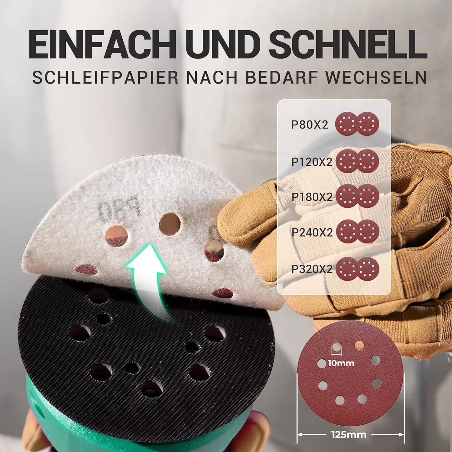 Exzenterschleifer mit Staubfangbehälter