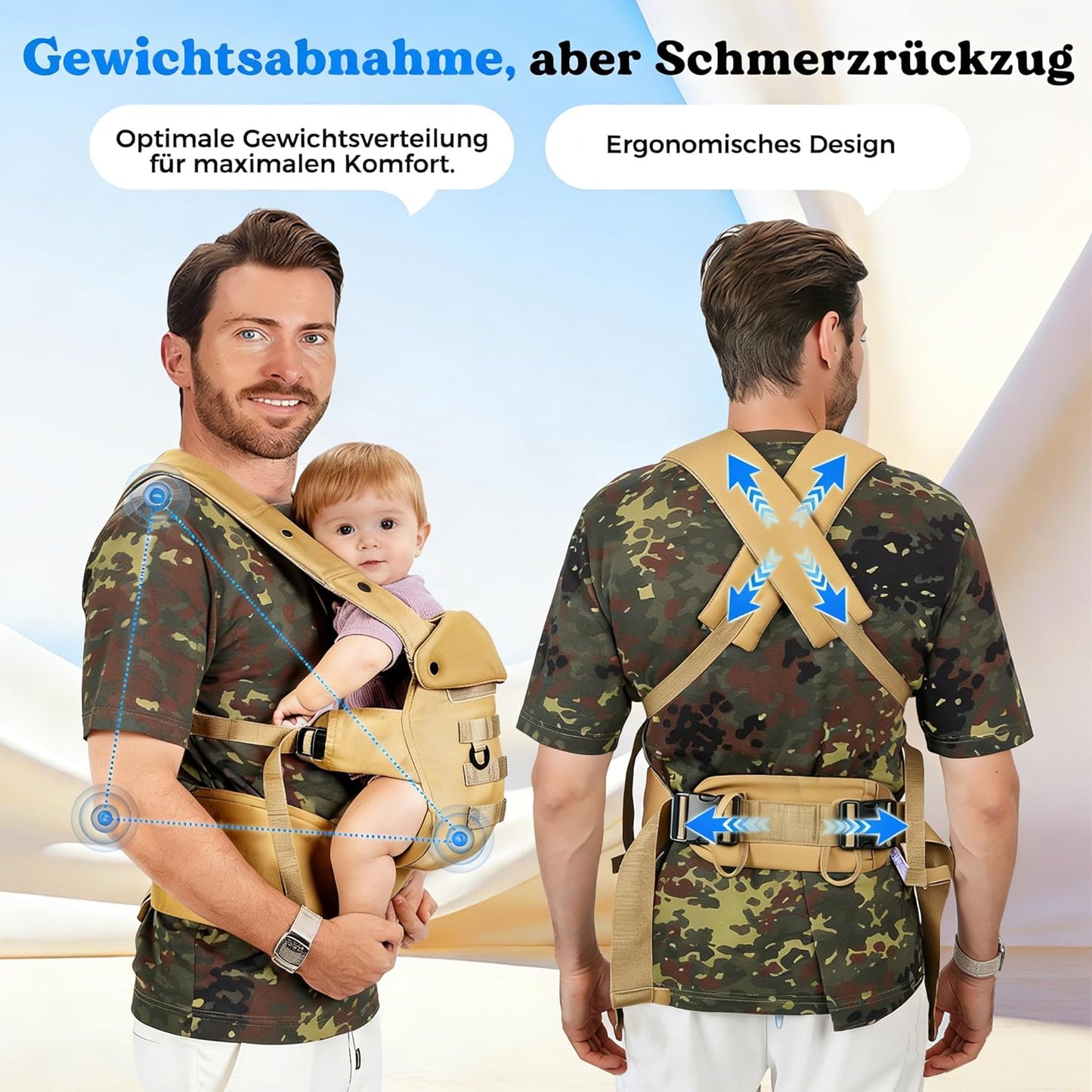 Ergonomische Babytrage, Khaki