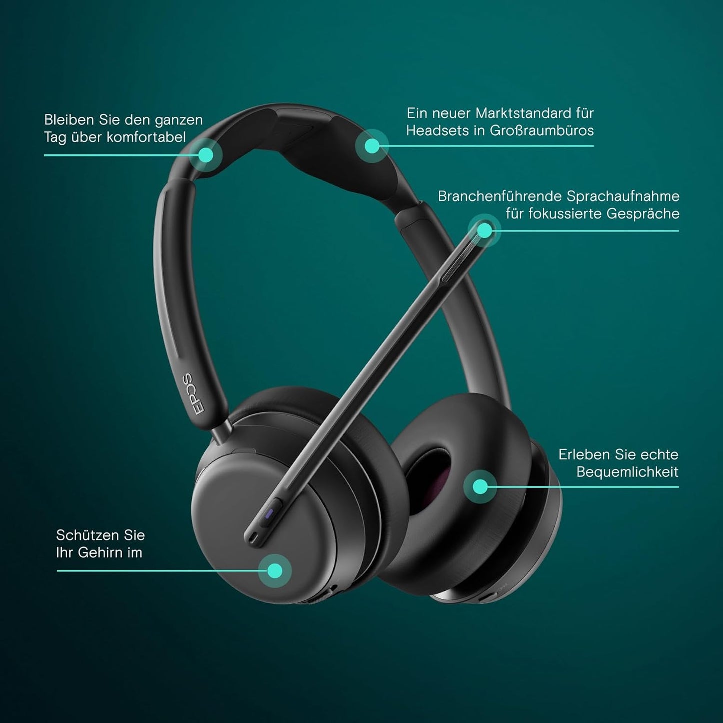 Impact 1061T ANC Headset mit Ladestation, Bluetooth, Microsoft Teams certified and ANC with charging stand