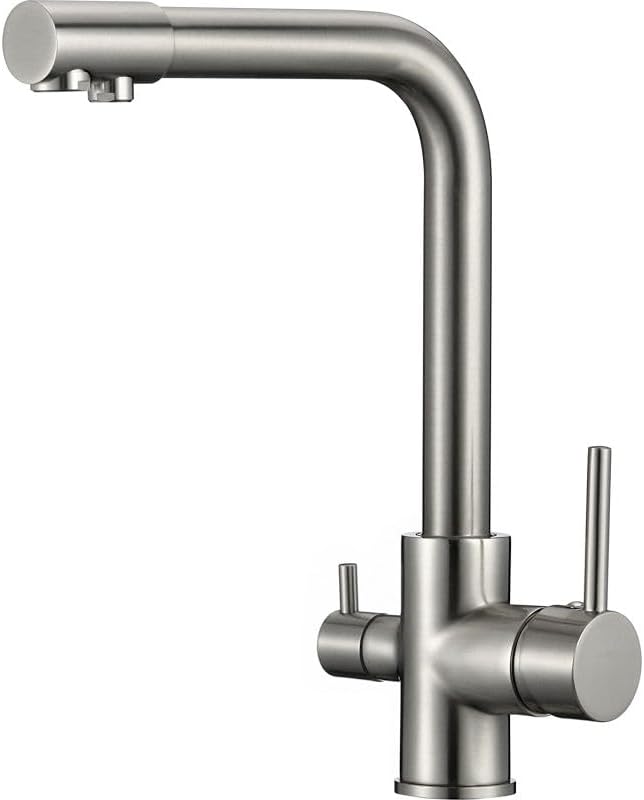 3-Wege-Osmose-Wasserhahn, Nilo-Serie, Gebürsteter Stahl