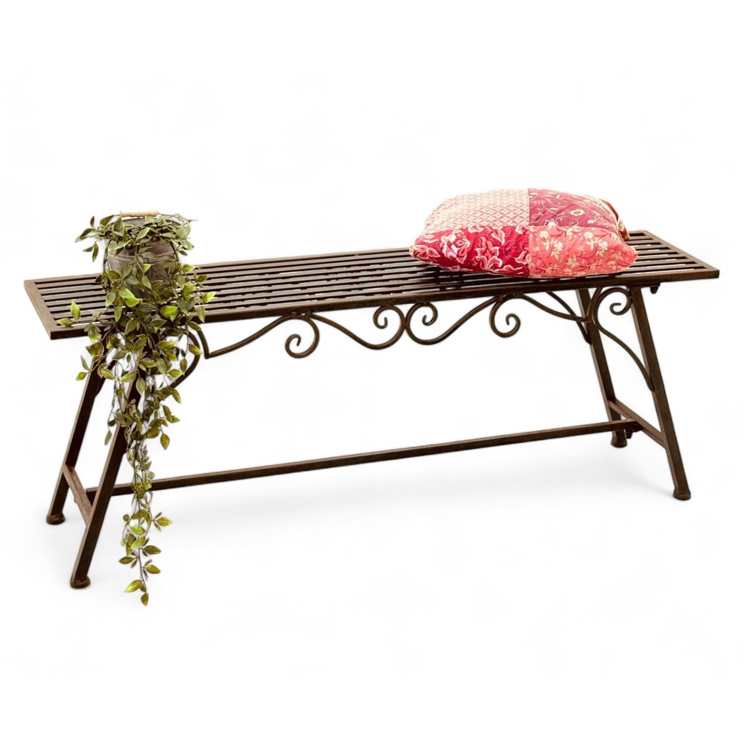 Wetterfeste Antik-Design Gartenbank Cucciu, 120 cm x 27 cm x 45 cm