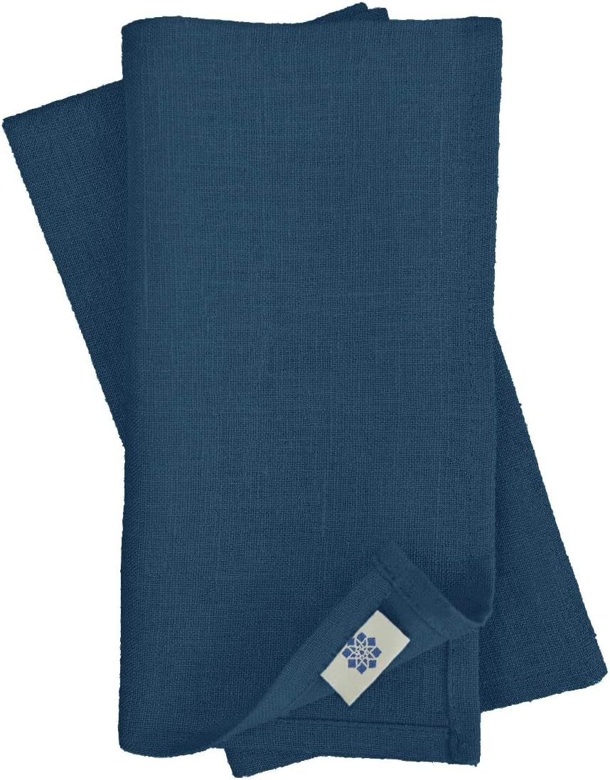 4-teiliges Stoffservietten-Set Hygge, Dunkelblau/ Blau Servietten - 32 x 32cm
