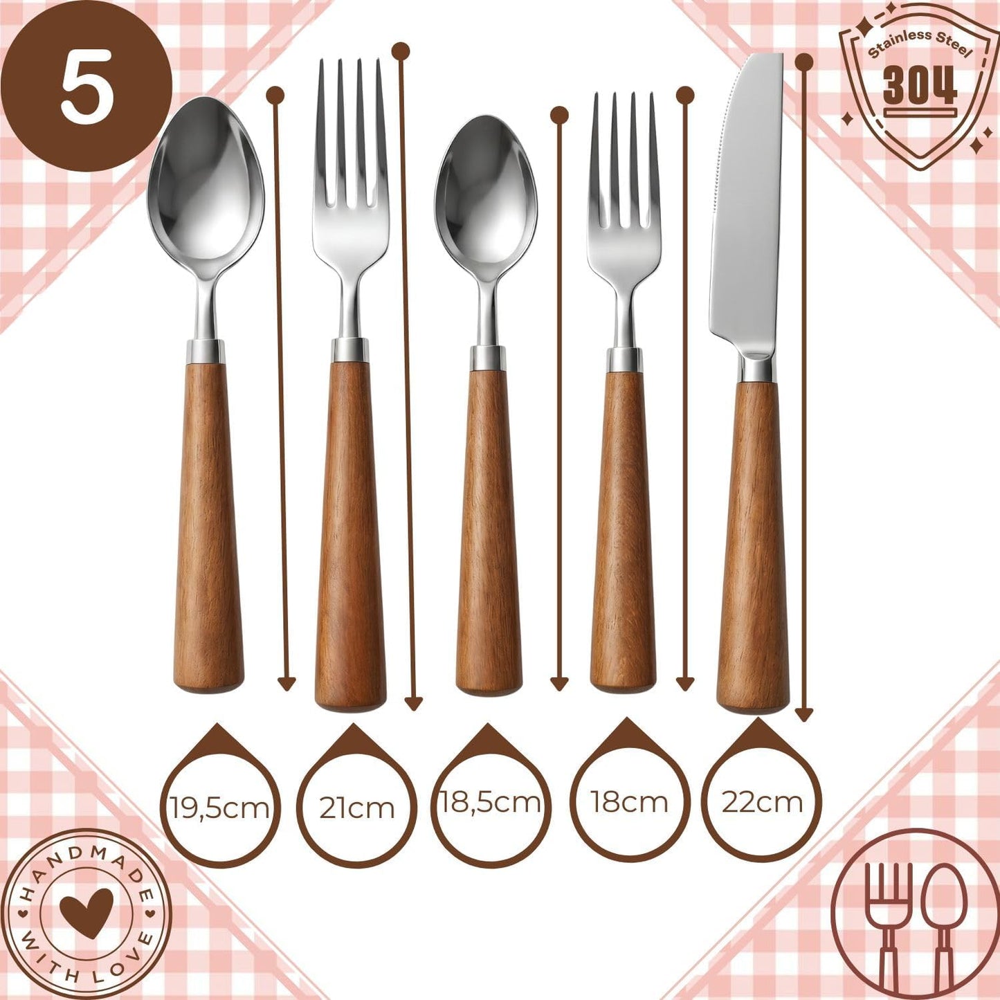 5-teiliges Skandinavisches Besteckset
