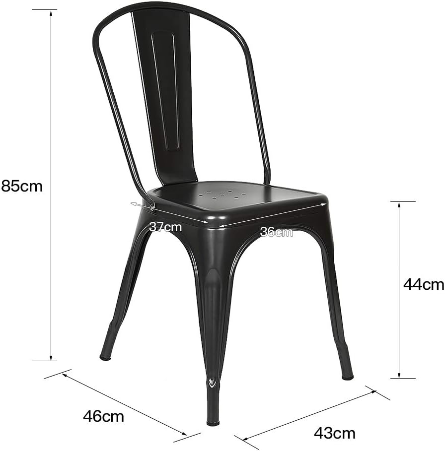 4er Set Esszimmerstuhl im Industriestil