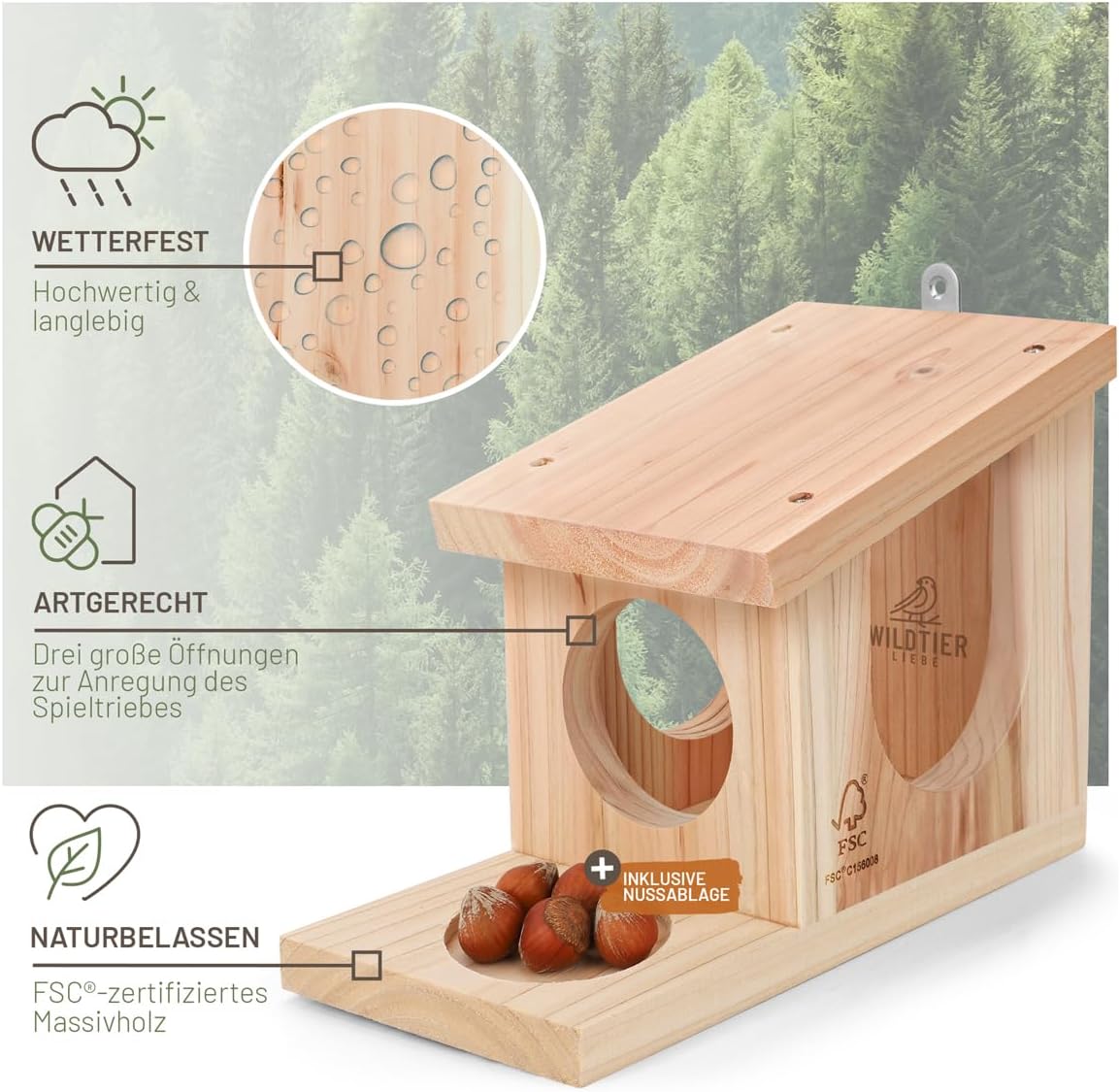Wetterfestes Eichhörnchen Futterhaus, Eichhörnchen-Spielhaus