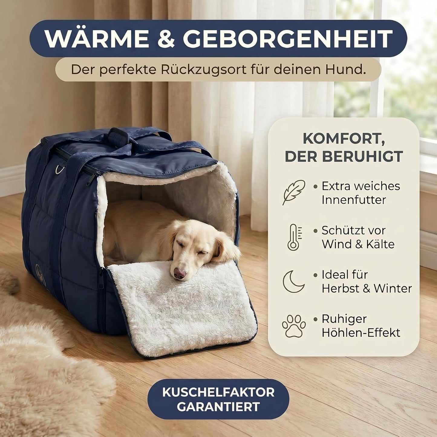 3-in-1 Hundetasche für kleine Haustiere, Navy Blau