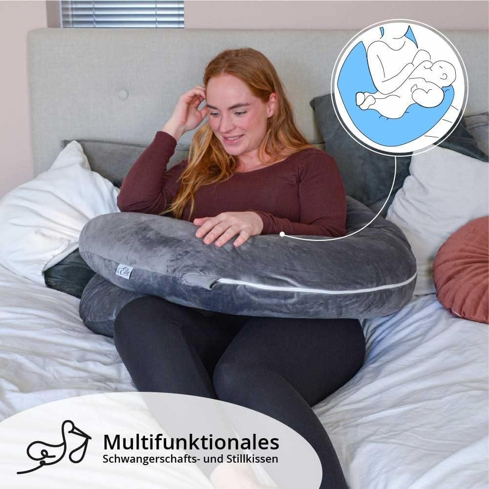 C-förmiges Schwangerschafts- und Stillkissen, C Form, Minky