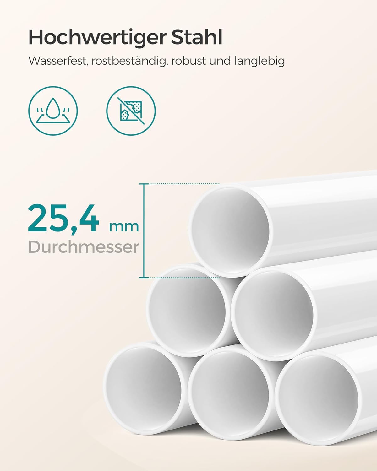 Teleskop-Duschregal mit 4 Ablagen (85-305 cm), Weiss/Flyaway Orchidee