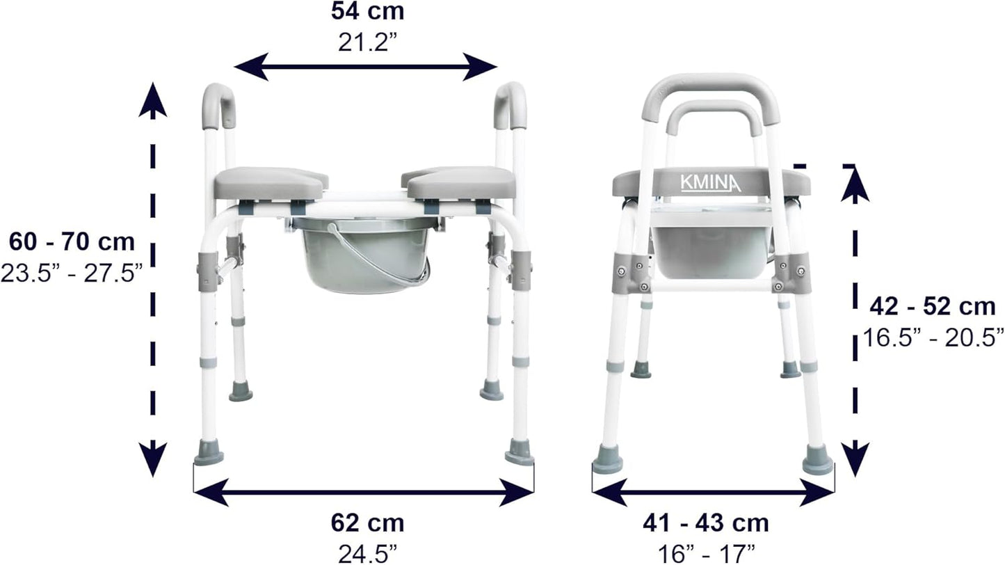 Verstellbare Toilettensitzerhöhung mit Armlehnen, Weiss