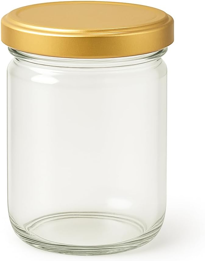50er-Set Marmeladengläser mit Schraubdeckel, Gold 275 ml 50