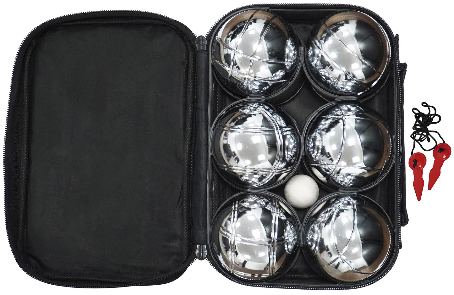 Petanque Set mit 6 Kugeln, Zubehör