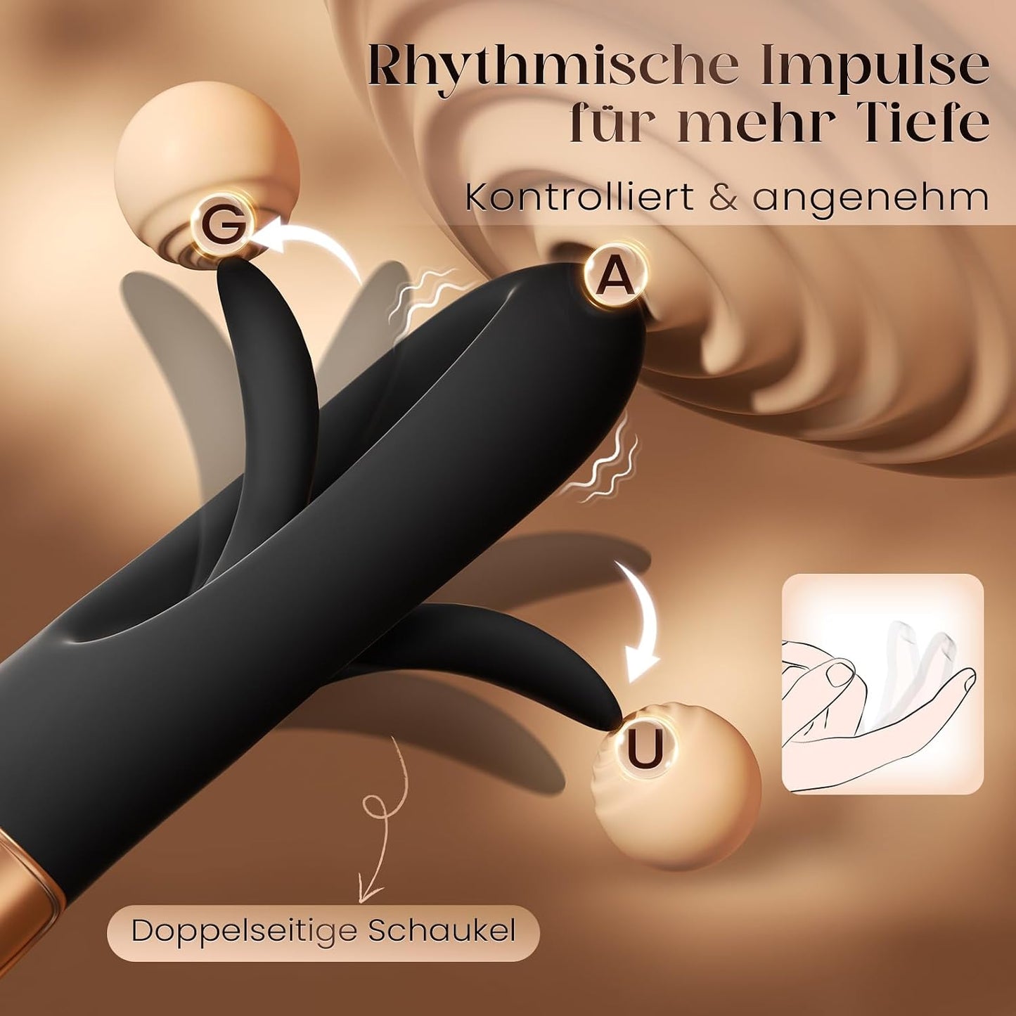 KI-Sync 3-in-1 Doppelkopf-Vibrator mit App-Steuerung