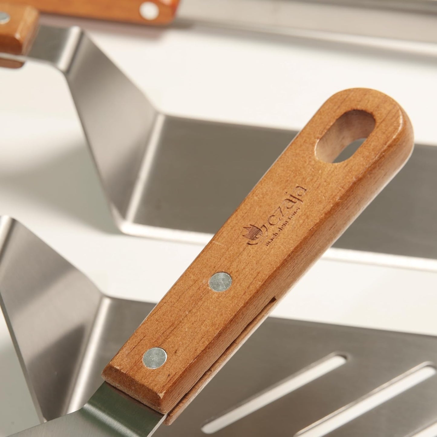 5-teiliges Grilbesteck-Set, Grillbeteck 5tlg für Feuerplatte