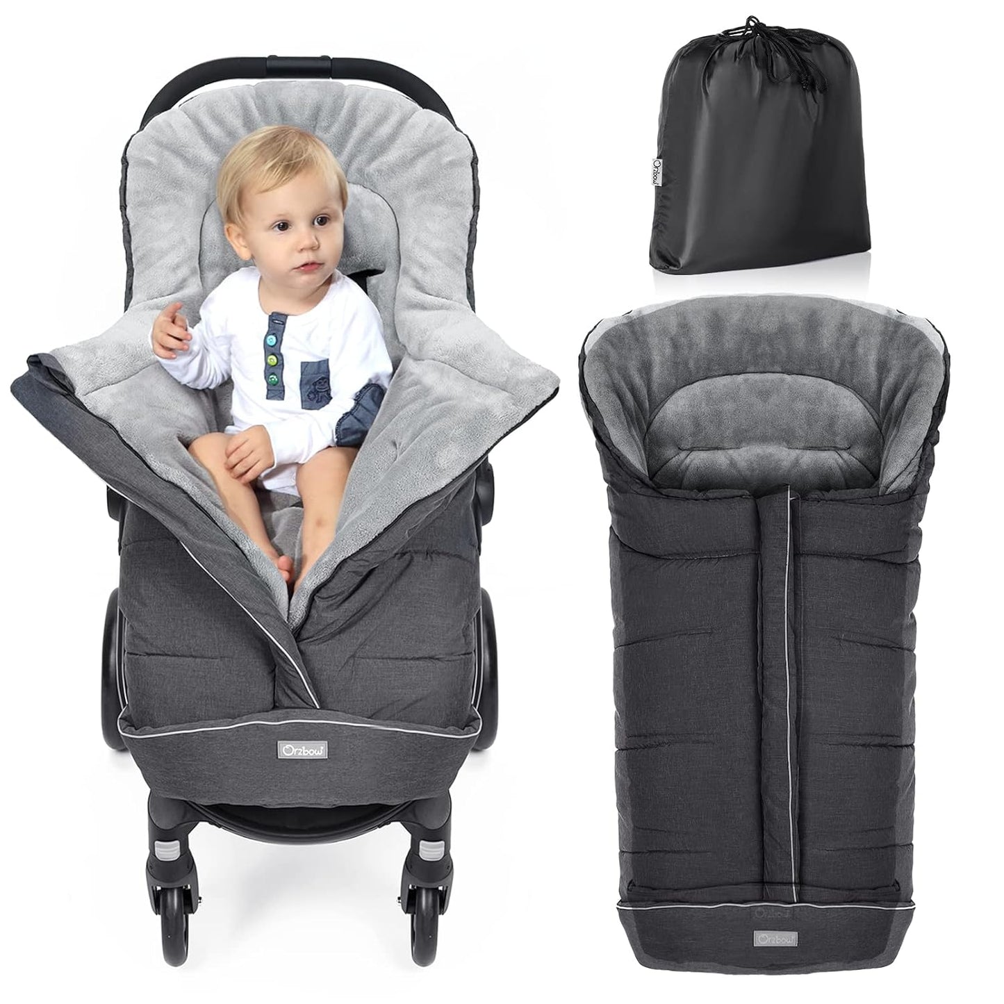 Babyfusssack, Dunkelgrau / Grösse L
