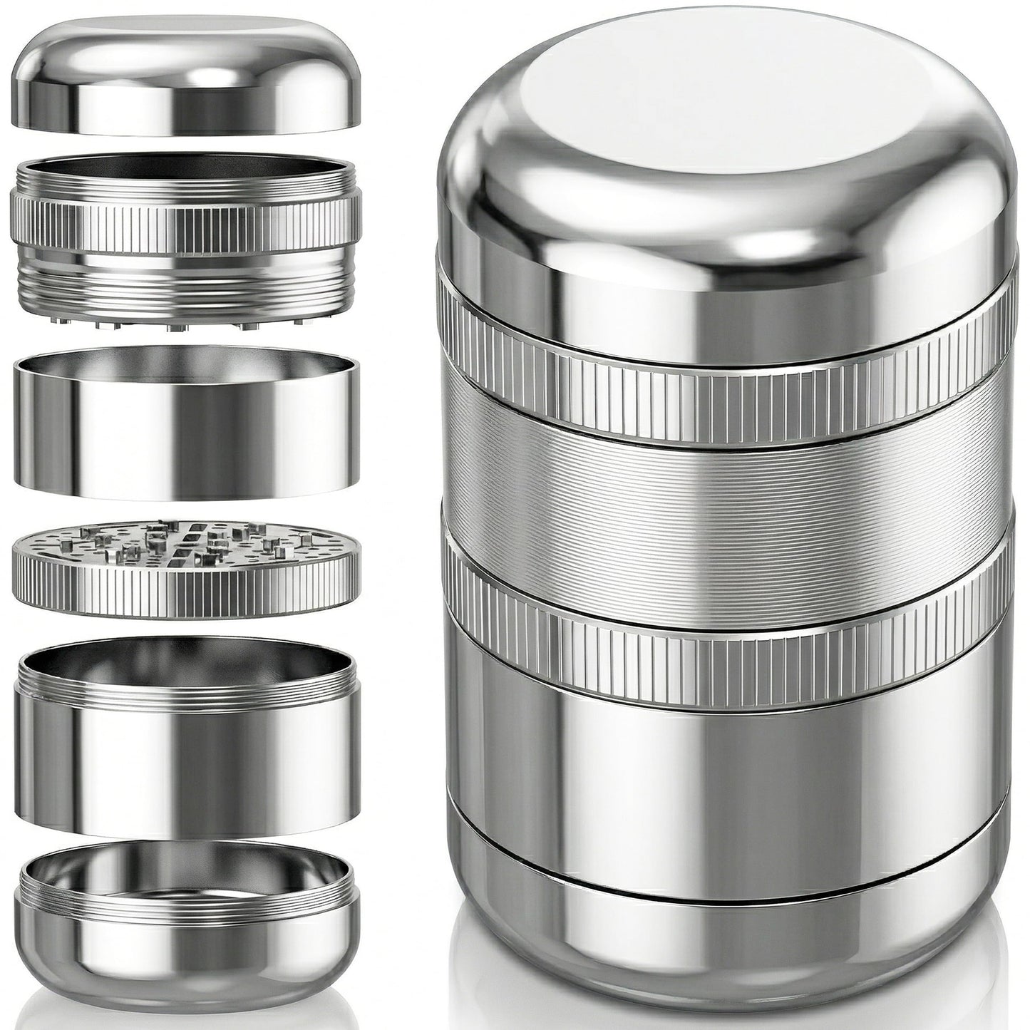 5-teiliges Kräutermühlen-Set, Silber