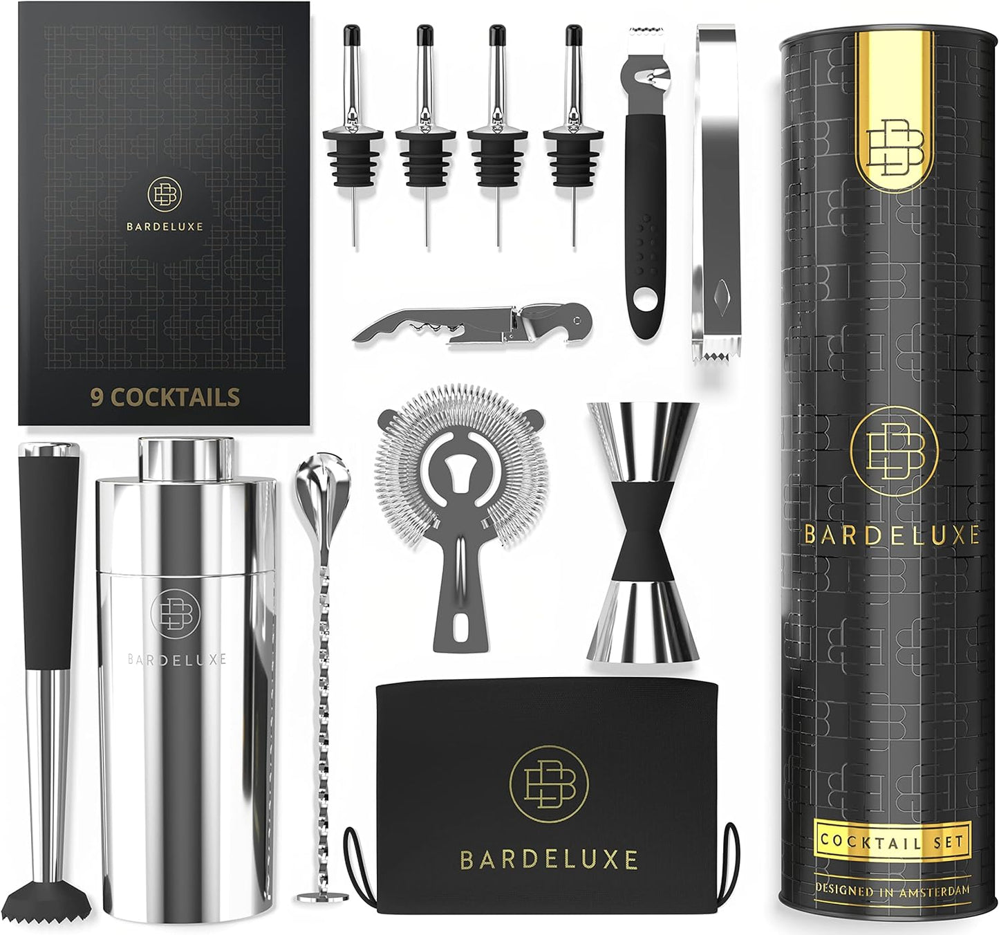 12-teiliges Cocktail-Set, Silber