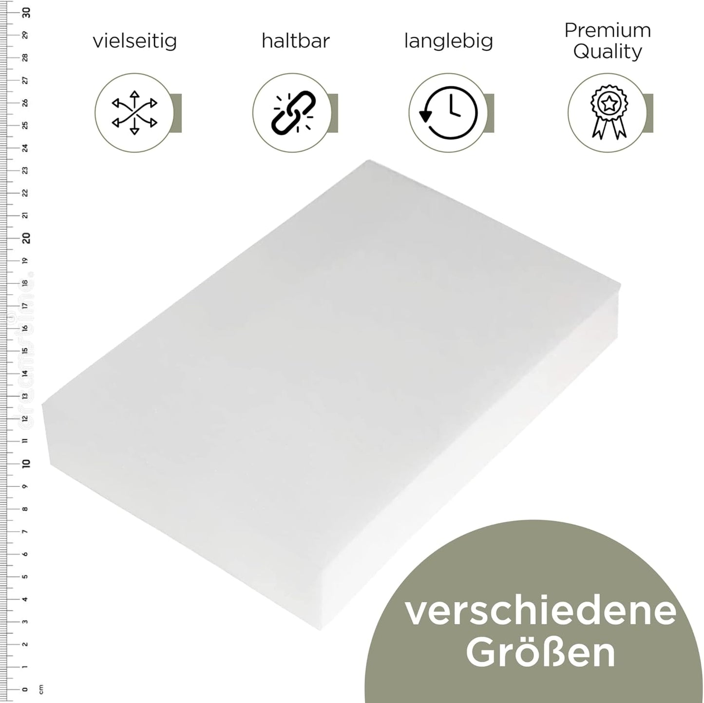 Schaumstoffplatten Topper 200x40x15 cm, 15 cm 40 x 200 cm