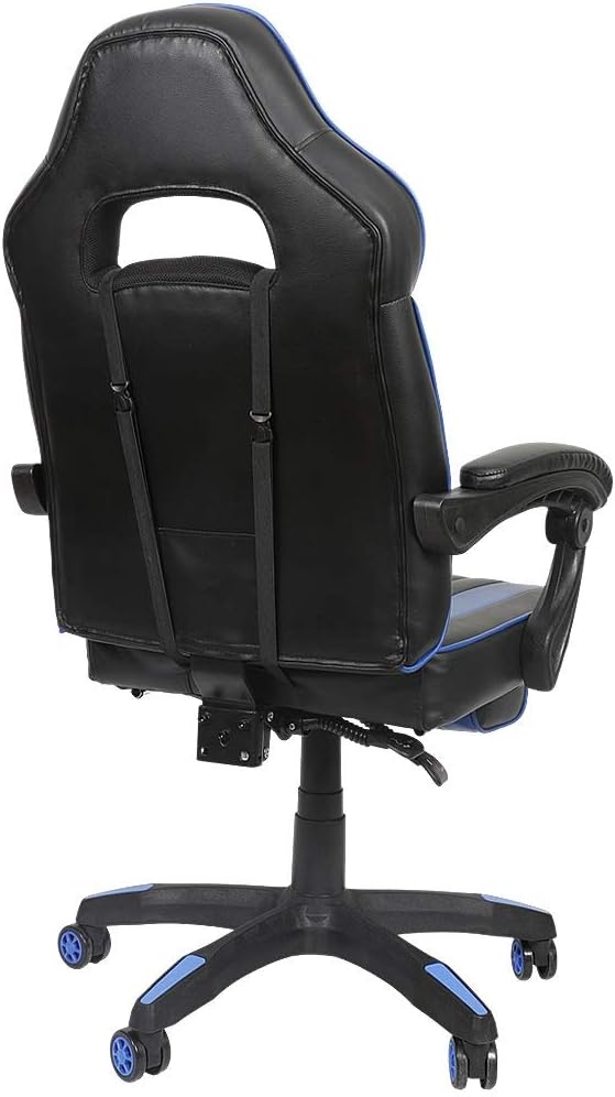 Ergonomischer Gamingstuhl mit Fussstütze, Blau