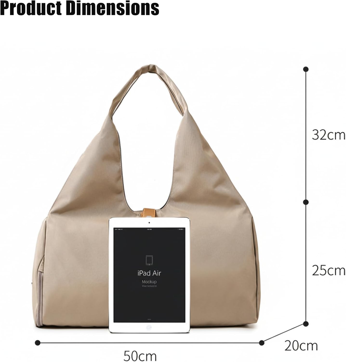 Yogatasche mit Schuh- und Nassfach, wasserdicht 32L, Braun