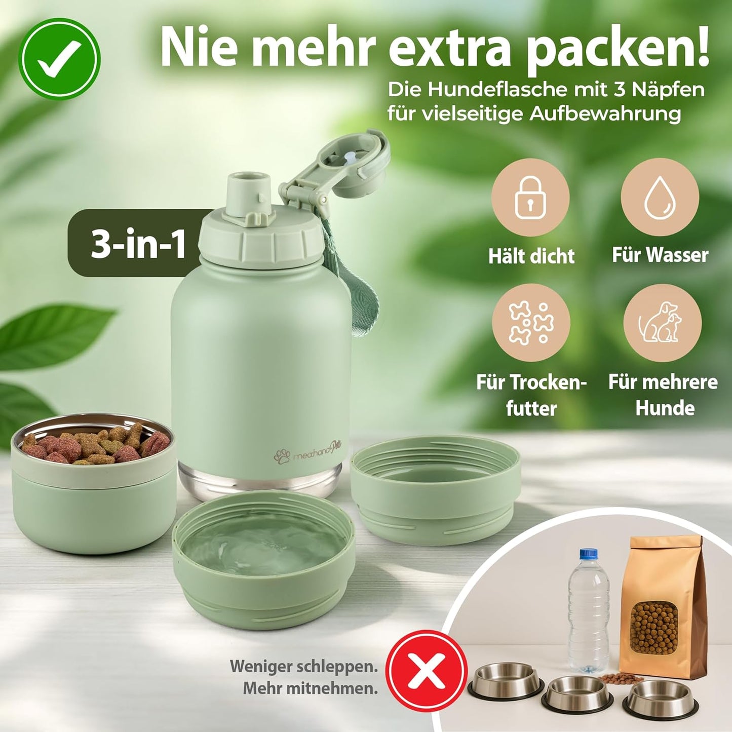 Hundetrinkflasche für unterwegs