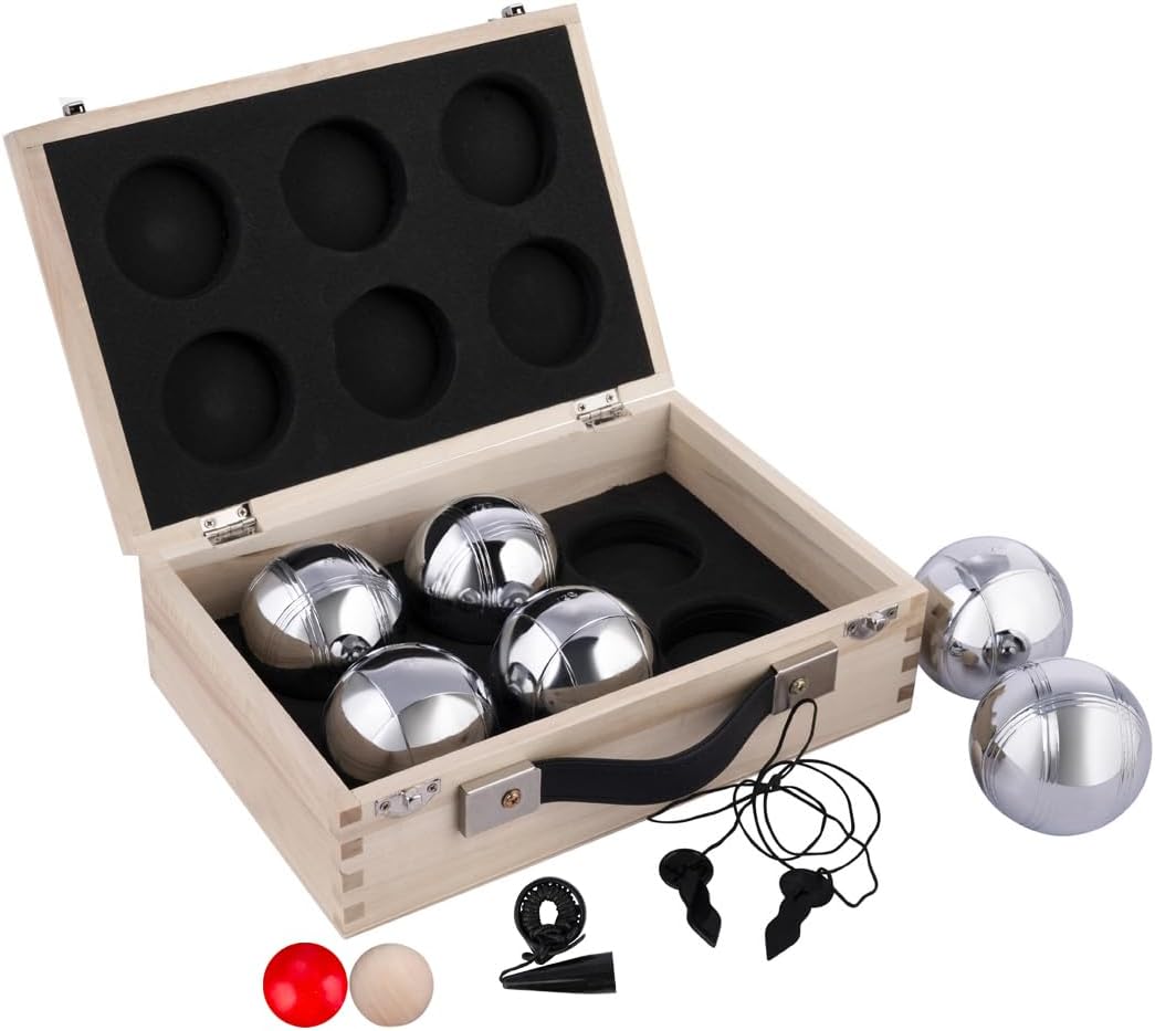 6 Kugeln in luxuriösem Holzkoffer