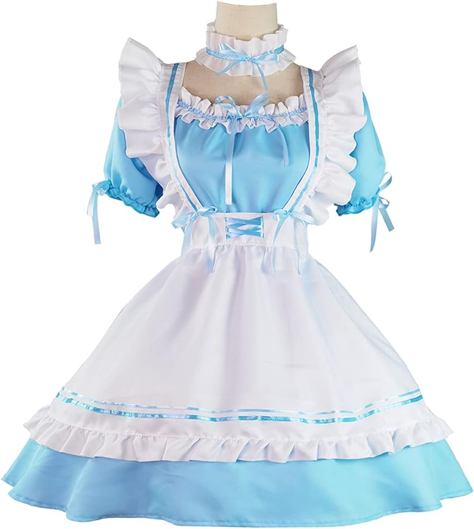 Anime French Maid Kostüm, Blau XL