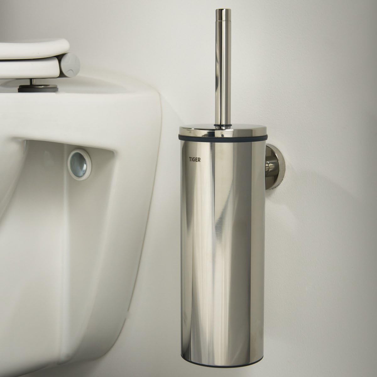 Toilettenbürste mit Halter zur Wandmontage, Edelstahl Poliert Single