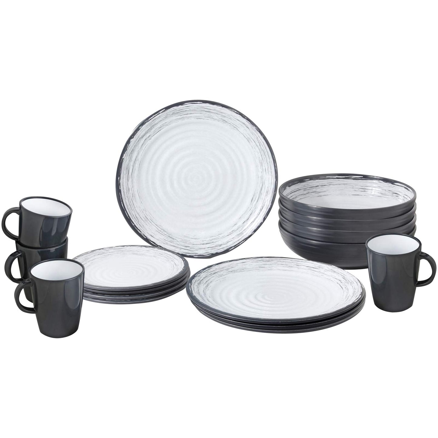 Geschirr-Set "Lunch Box" für Camping (16-teilig), Stonetouch Granada