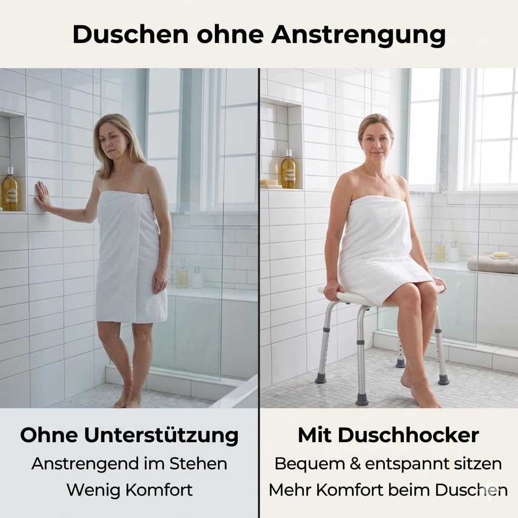 Höhenverstellbarer Duschhocker