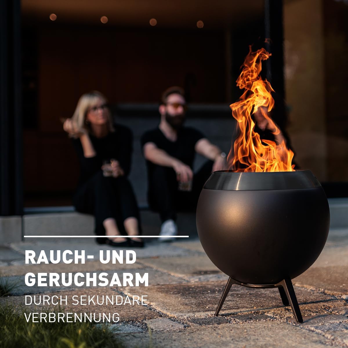 Moon 45 all black Feuerkorb mit niedrigem Fuss, 45 all black mit niedrigem Fuss