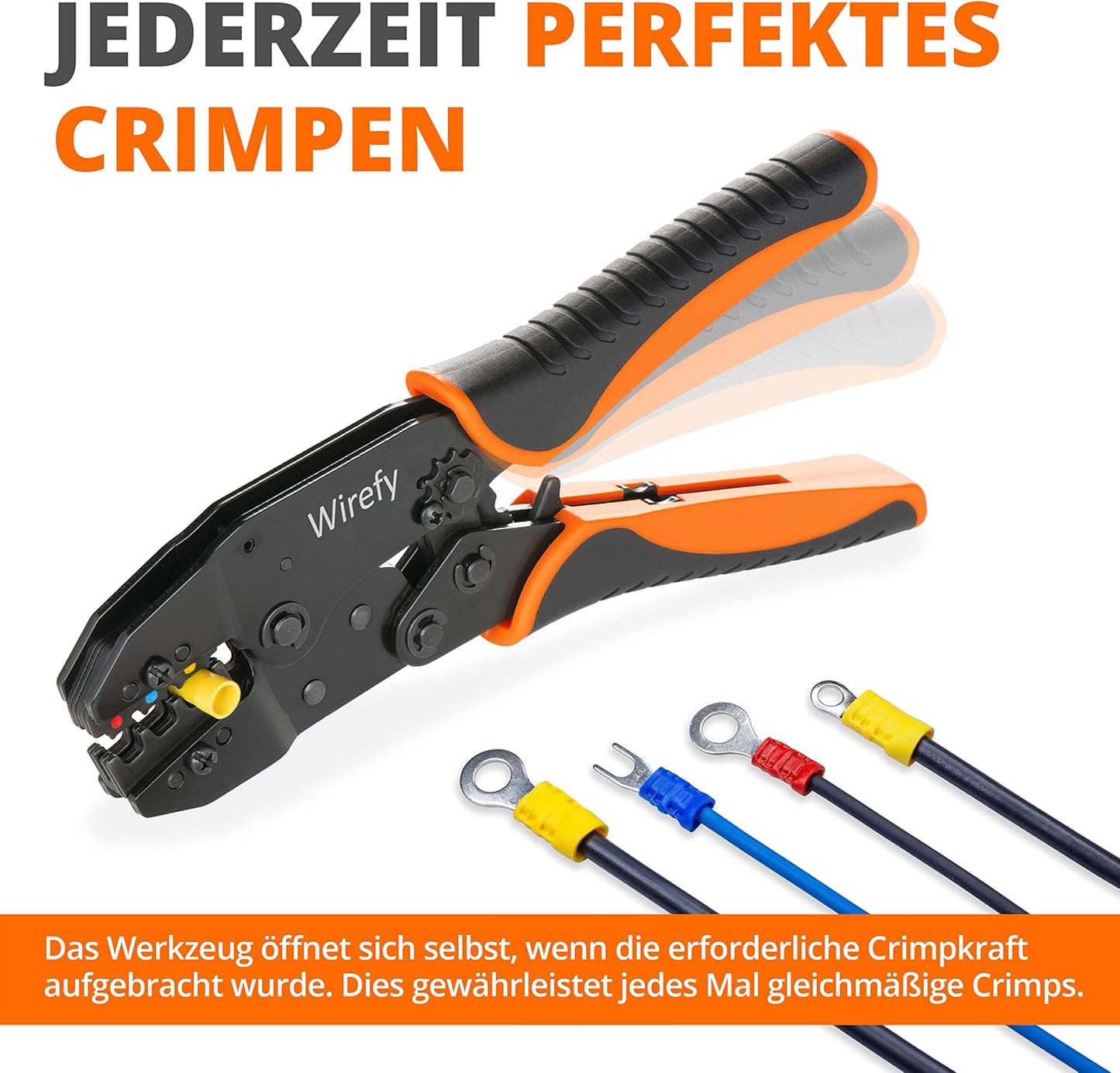 Crimpzange ‎Wirefy-CRMP-01, Crimpwerkzeug für isolierte Kabelschuhe