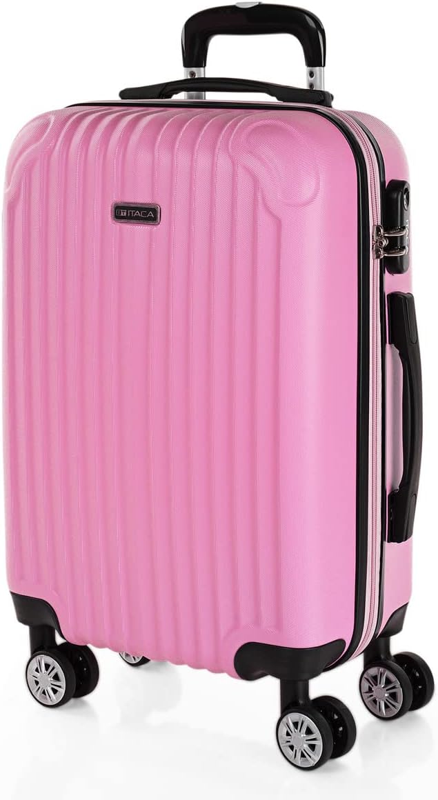 Trolley-Handgepäckkoffer mit Zahlenschloss, Rosa / 55 cm