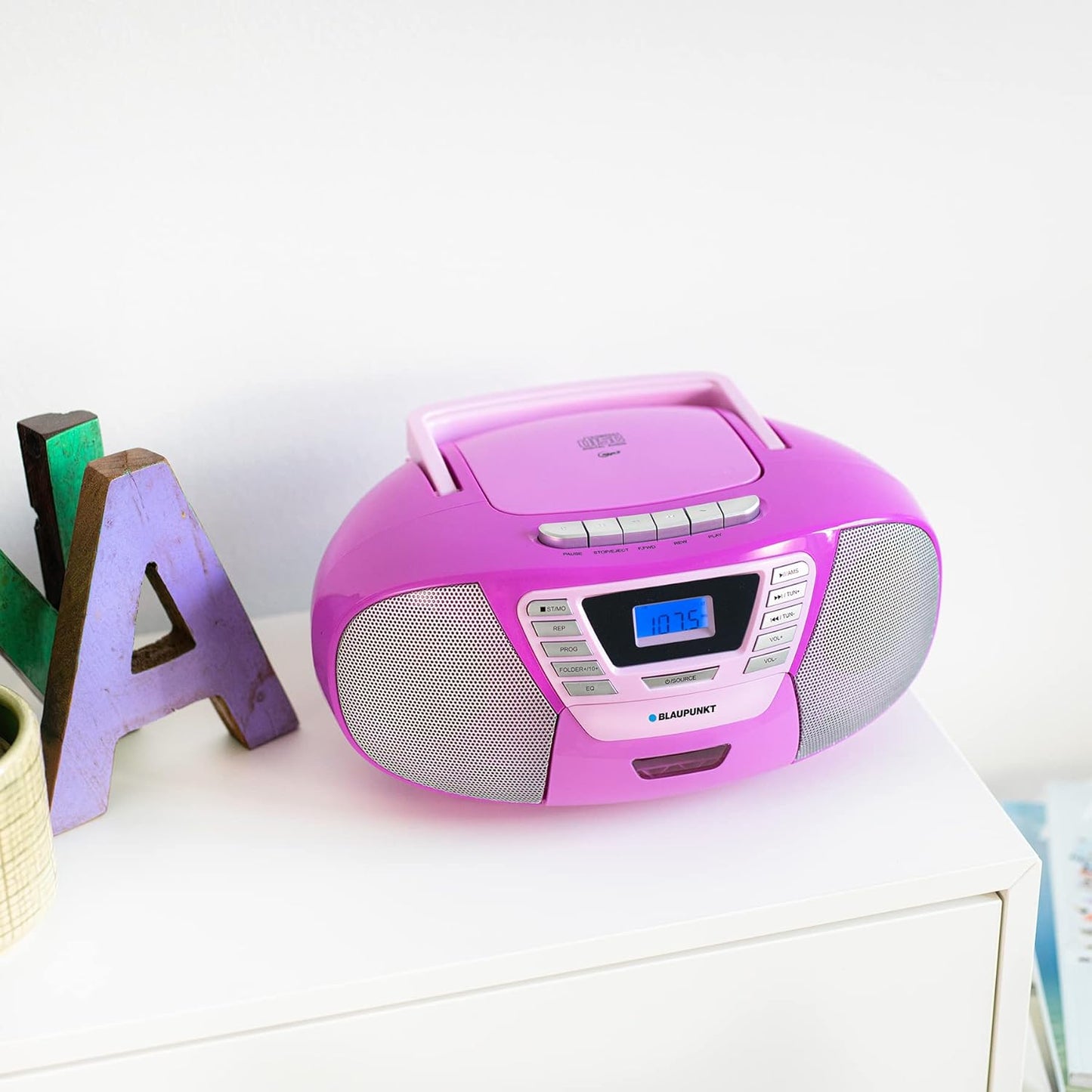 Tragbarer Kinder CD-Player mit Kassettenfach, Flieder