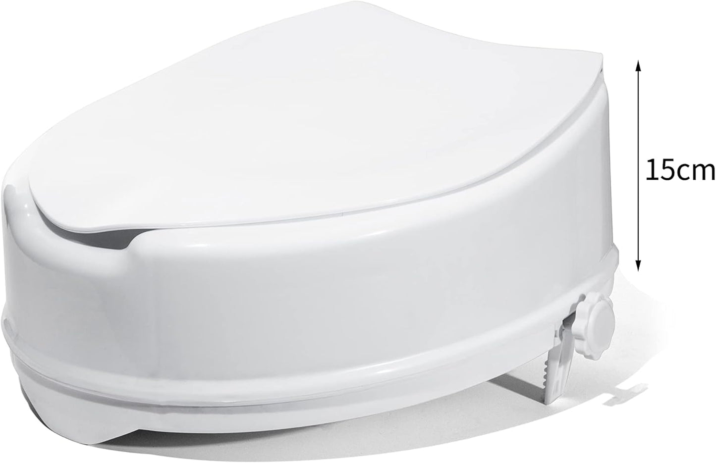 Erhöhter Toilettensitz mit Deckel (15 cm), 15 Cm