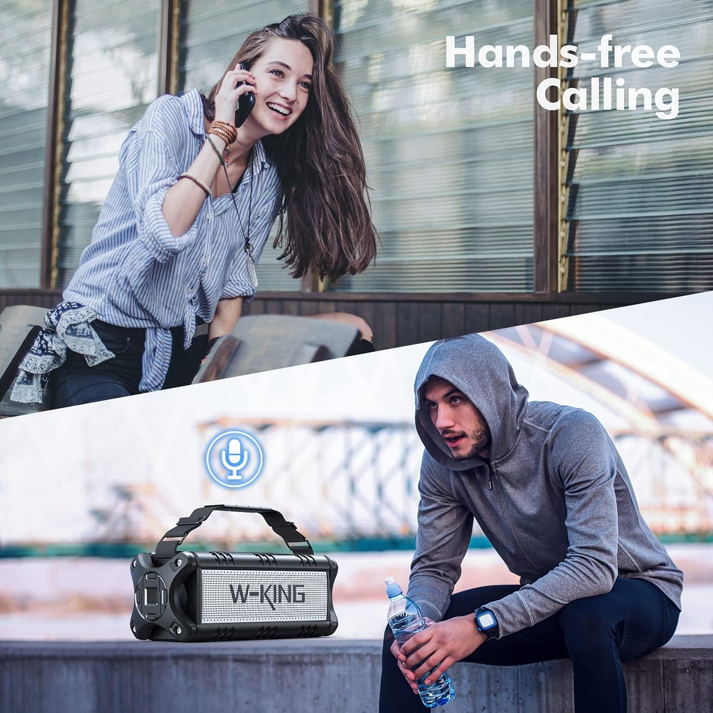 Bluetooth-Lautsprecher, Schwarz-Weiss