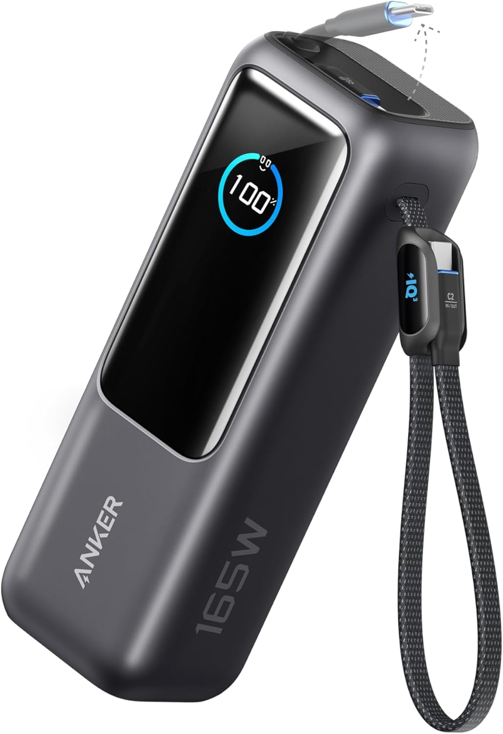 Laptop Powerbank 25000mAh mit 165W USB-C Ports, Schwarz