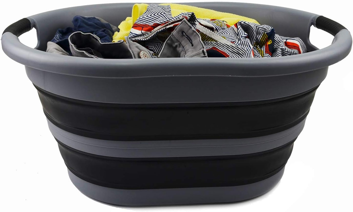 Faltbarer Wäschekorb, 1 Grey/Black