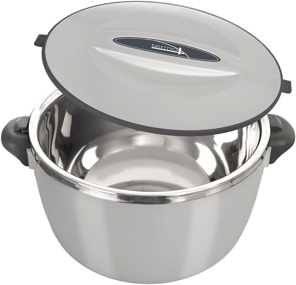 Thermoschüssel mit Deckel, Grau 3,5 l