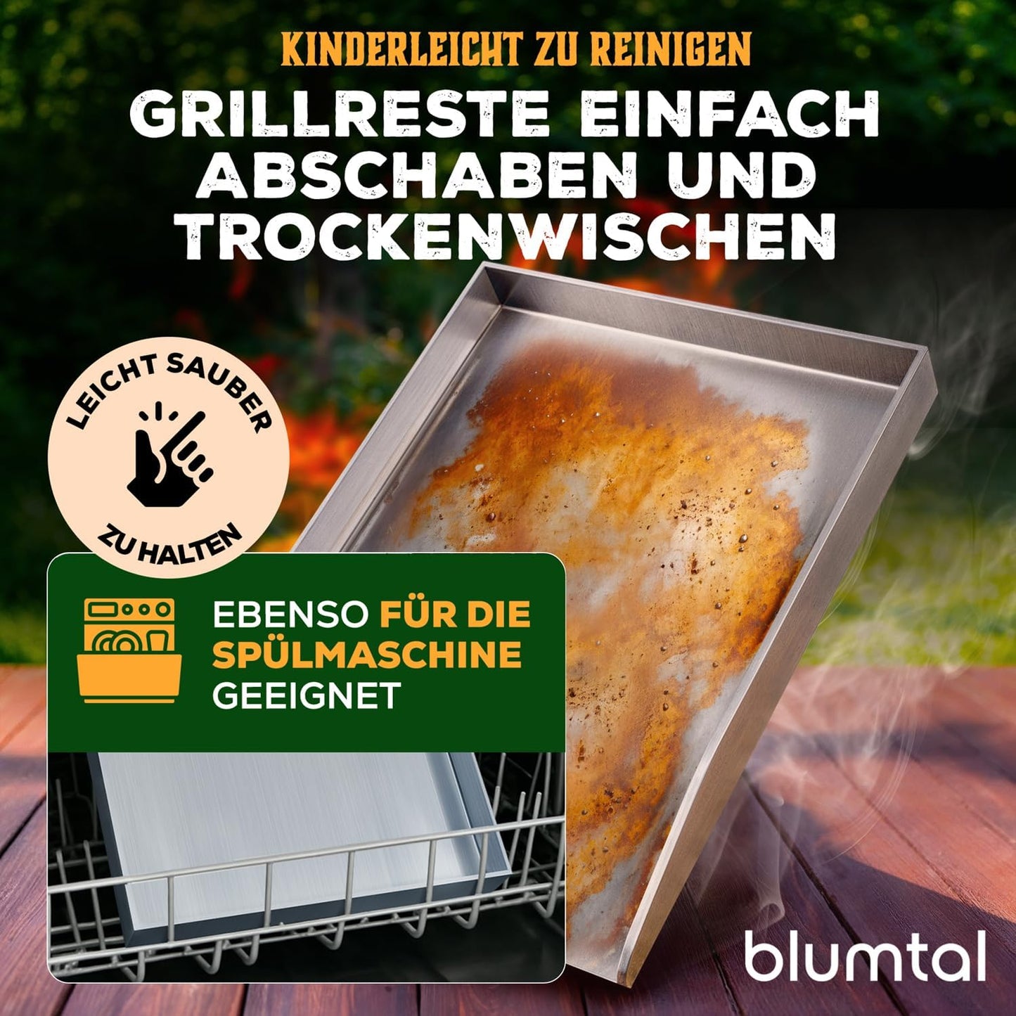 Plancha Grill-Set mit Edelstahlplatte und Zubehör