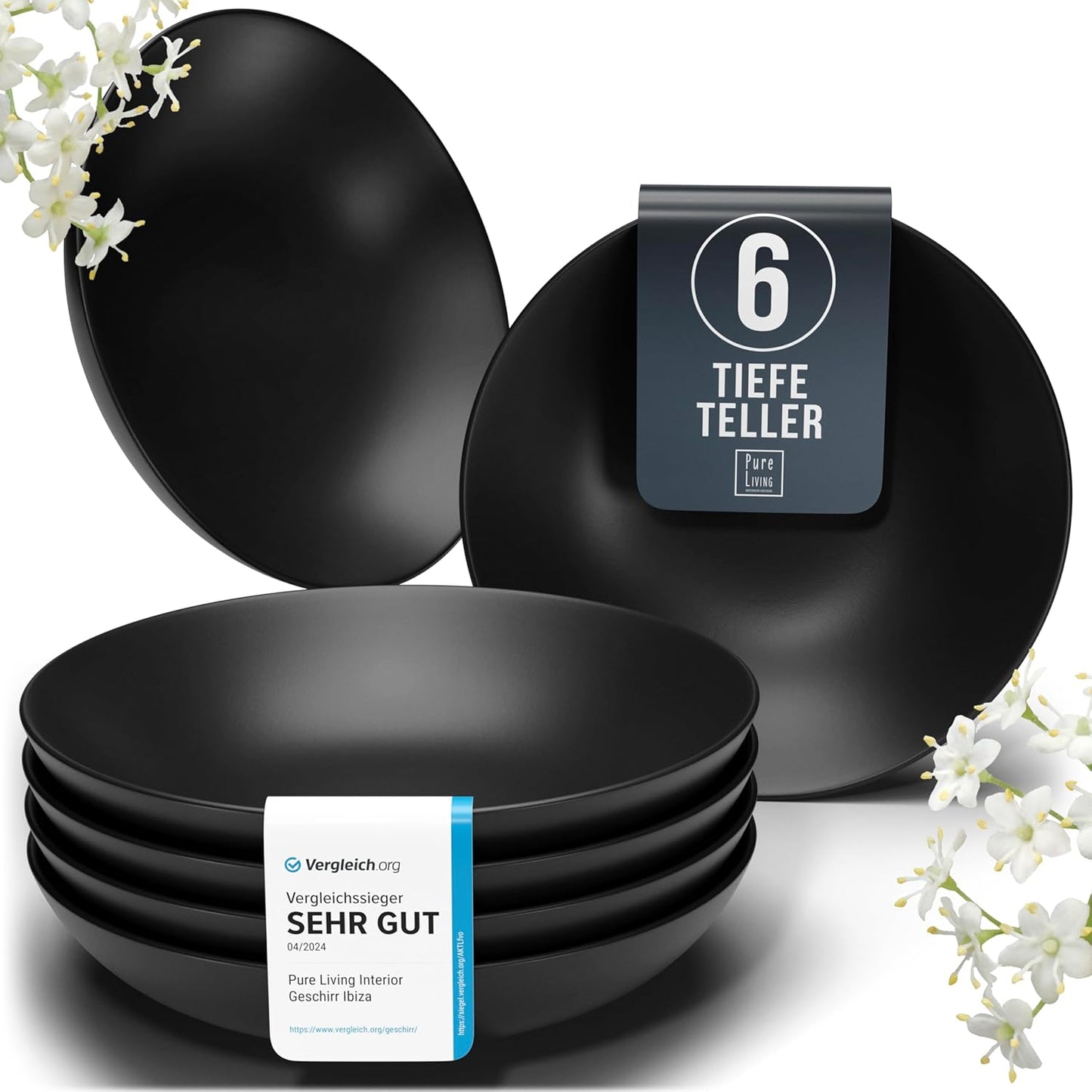 Manhattan Suppenteller-Set für 6 Personen, 6 Pers. Tiefe Teller