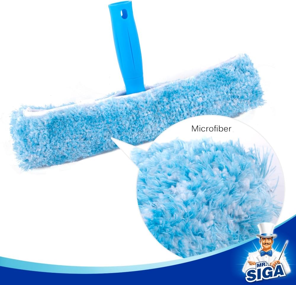 Fensterreinigungs-Set mit Abzieher und Mikrofaserwischer, 25 cm Schwarz Oder Weiss