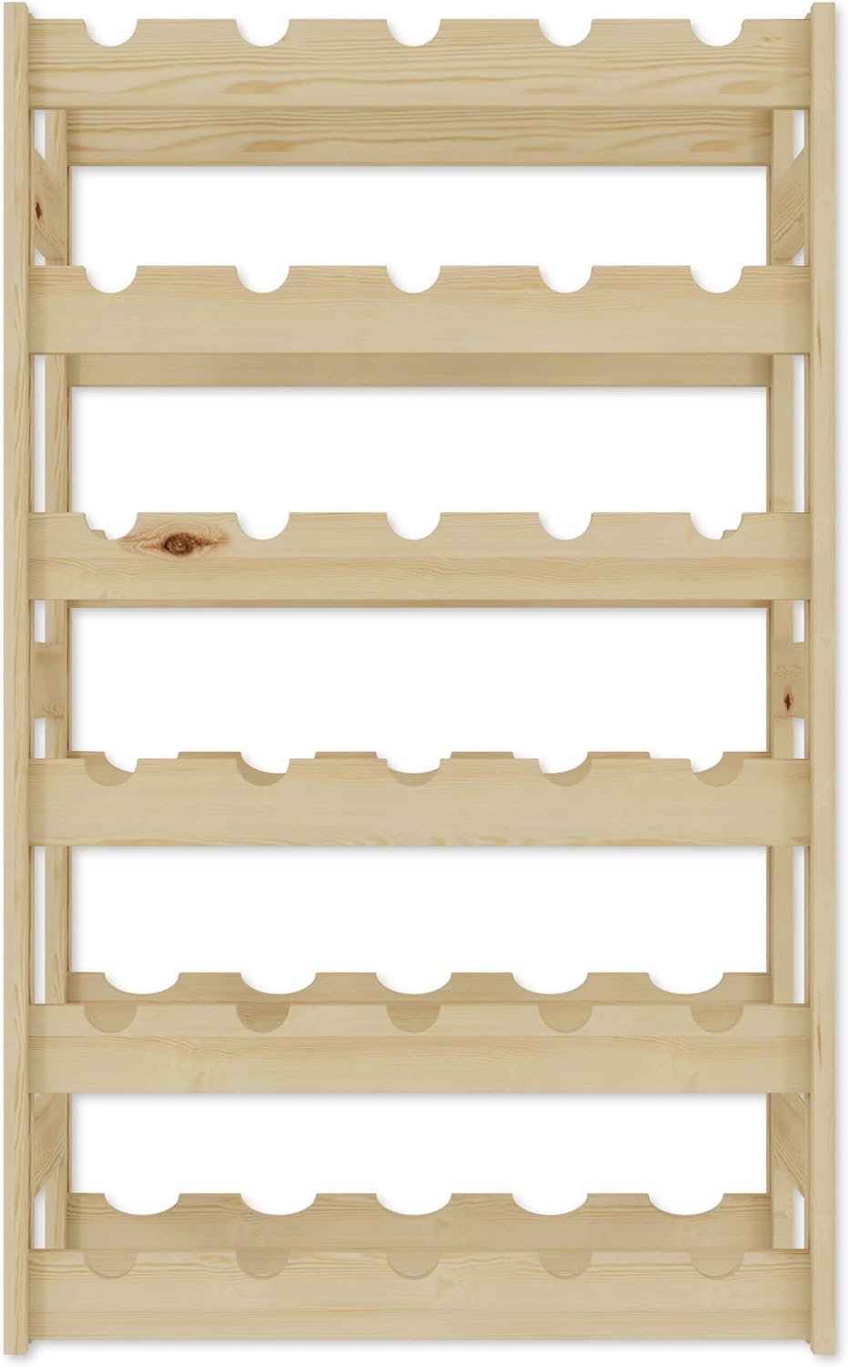 Weinregal für 30 Flaschen, Natur RW-1-30, 86 x 53 x 25, 6 liegen, für 30 Flaschen