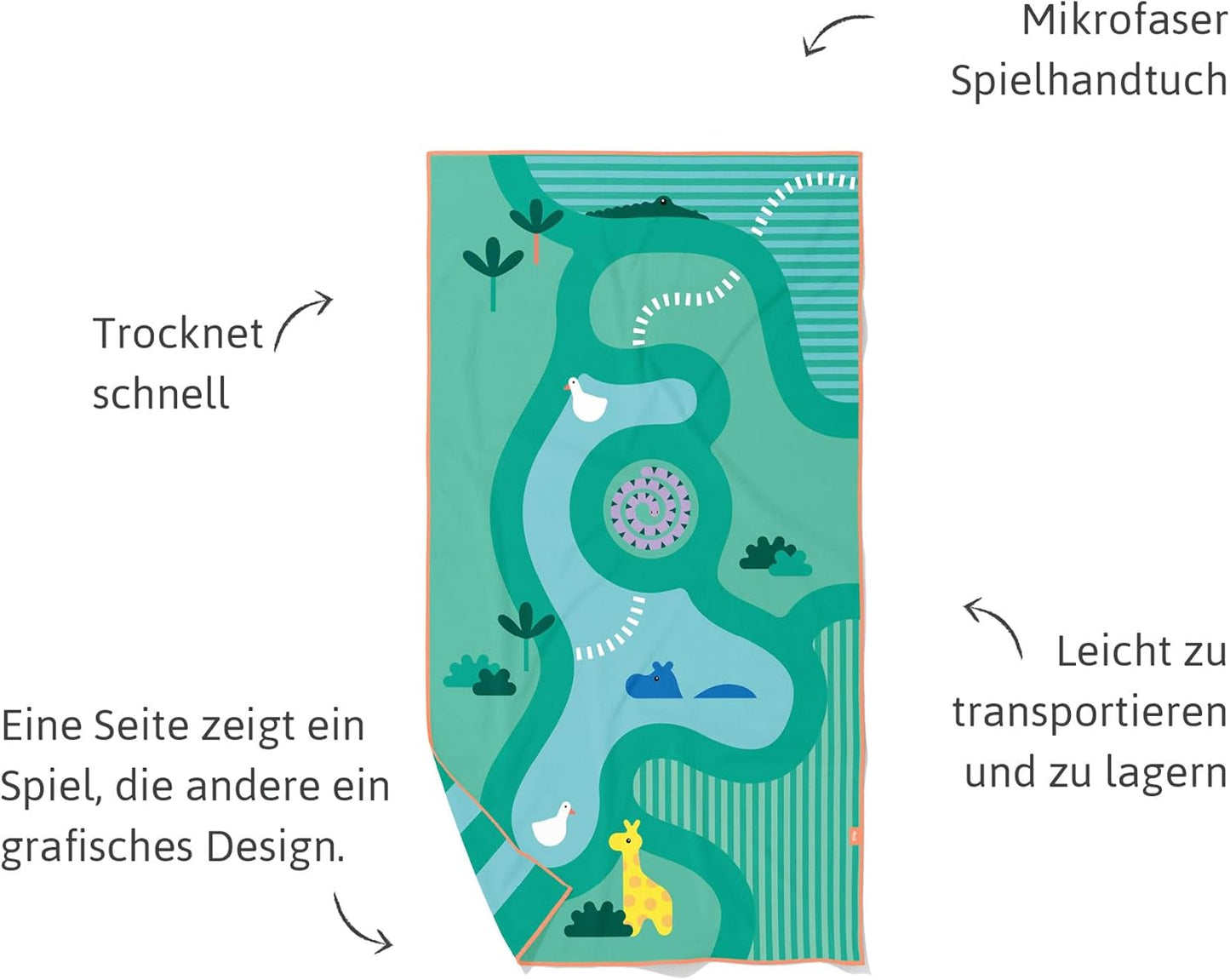 Strand- und Poolhandtuch für Kinder, Safari L - 180 x 100cm